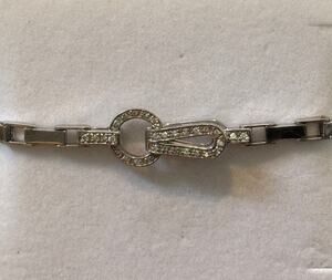 925 Sterling Silver Moissanite Link Bracelet 7.75” Pave Teardrop Circle 17g